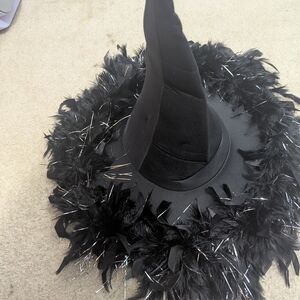 Black Feathered Witch Hat